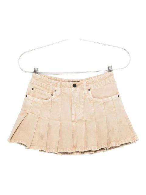 Balenciaga pleated denim mini skirt - Neutrals
