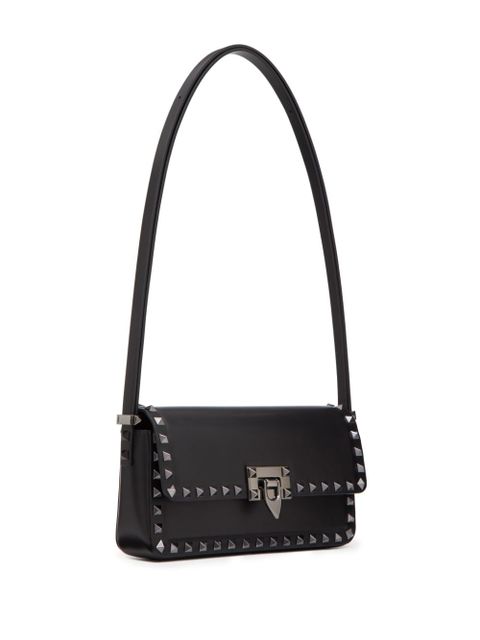 Valentino Garavani Rockstud23 E/W leather shoulder bag - Black