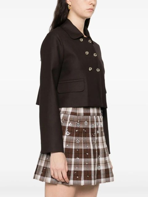 Maje double-breasted flap-pocket jacket - Brown