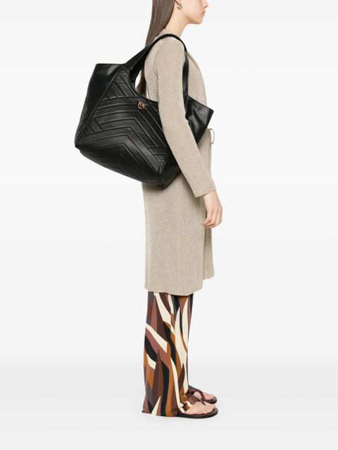 PINKO quilted leather tote bag - Black