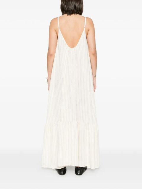 Eleh pinstriped asymmetric dress - Neutrals