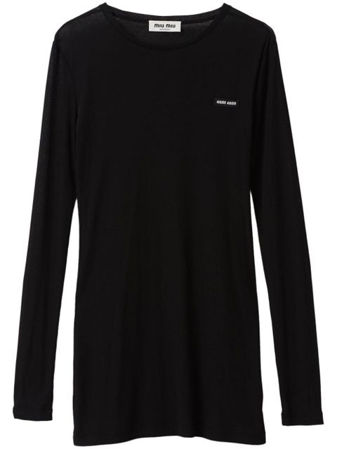 Miu Miu Ribbed knit jersey dress - Black - zdjęcie produktu nr 1