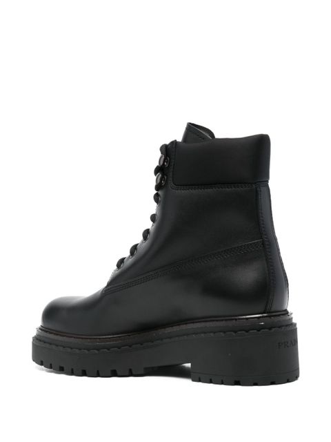 Prada leather combat boots - Black