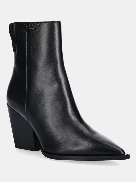 AllSaints botki skórzane Rizzo Boot damskie kolor czarny na słupku W025FD - zdjęcie produktu nr 1
