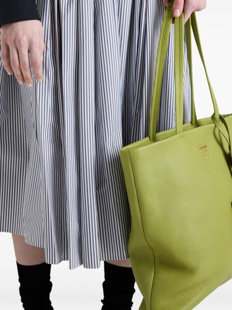 Prada striped poplin skirt - White