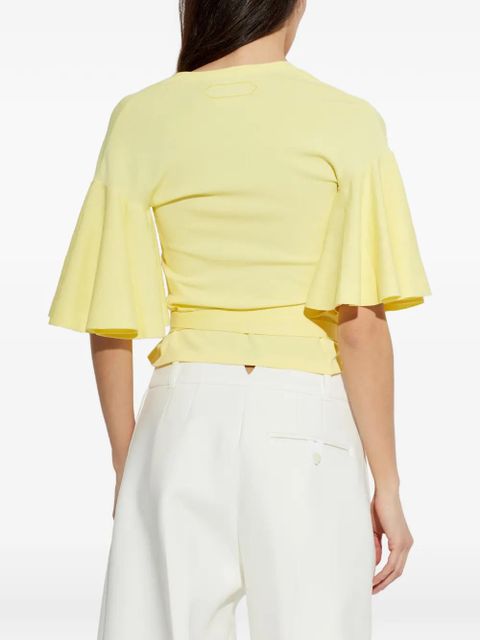 Jacquemus flutter-sleeved wrap top - Yellow