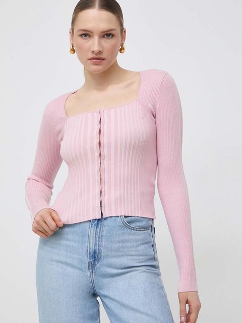 Guess kardigan ALLIE damski kolor różowy lekki W4RR43 Z2YN2