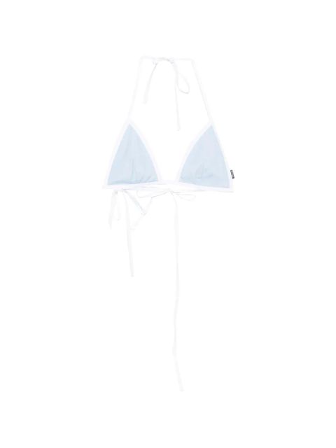 Miu Miu logo-patch bikini top - Blue - zdjęcie produktu nr 1