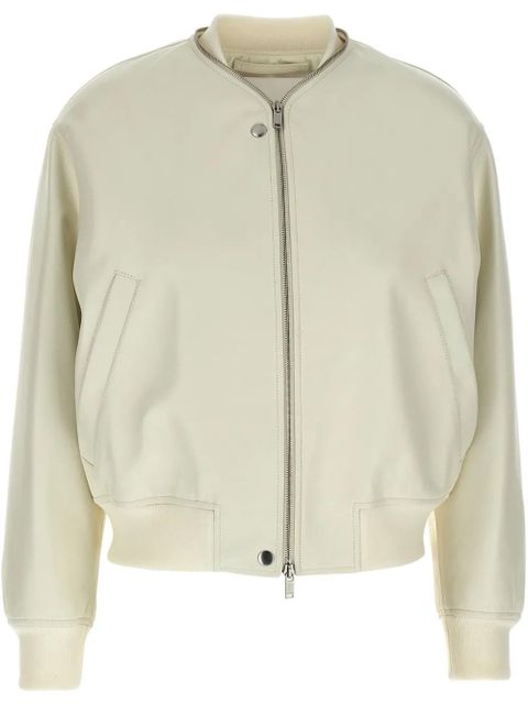 Jil Sander leather bomber jacket - Neutrals - zdjęcie produktu nr 1