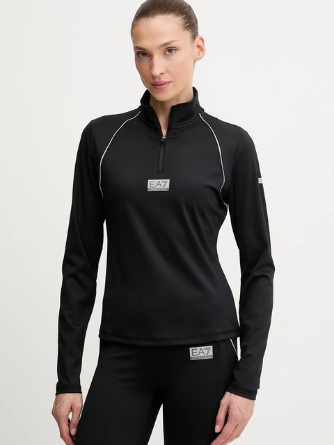 EA7 Emporio Armani longsleeve treningowy kolor czarny z półgolfem AF13534.7W000593