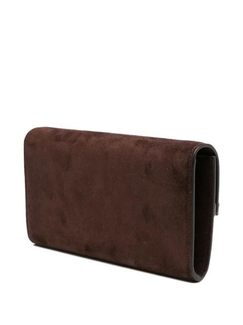 Jimmy Choo envelope suede clutch bag - Brown