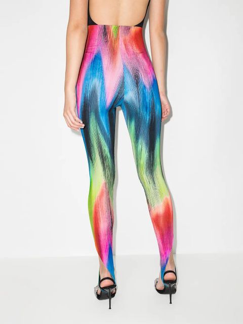 The Attico Jamie abstract-print leggings - Blue