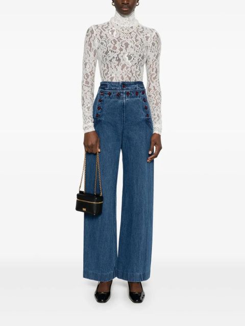 Valentino Garavani rebrodé lace bodysuit - White