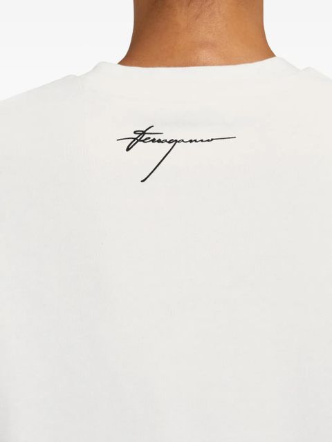 Ferragamo palm-tree print T-shirt - White