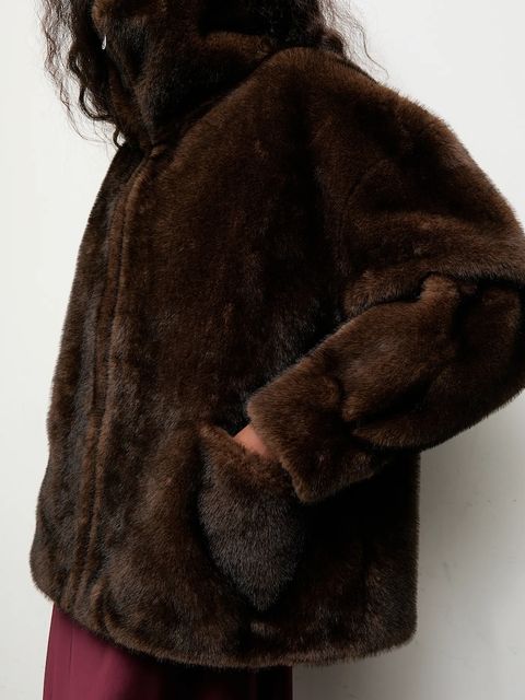 Answear.LAB kurtka kolor brązowy przejściowa oversize