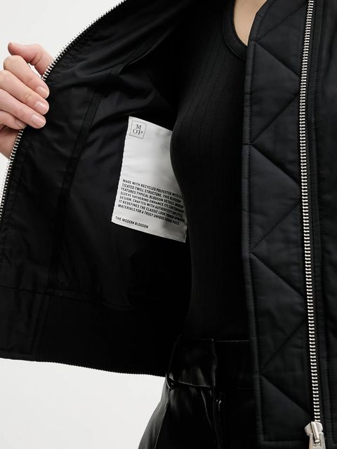 Marc O'Polo kurtka bomber kolor czarny przejściowa oversize 506127070033