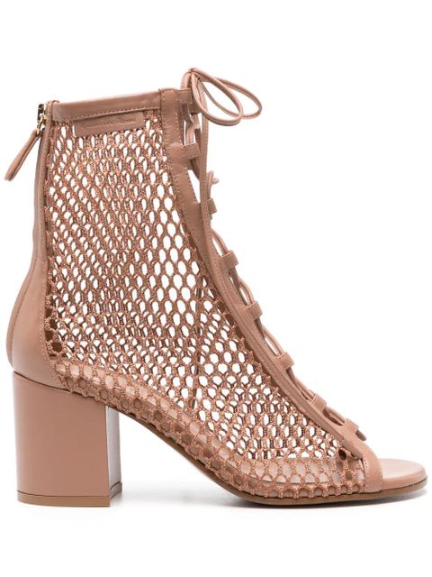 Gianvito Rossi open-knit lace-up sandals - Pink - zdjęcie produktu nr 1