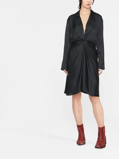 Zadig&Voltaire Rozo twisted V-neck midi dress - Black - zdjęcie produktu nr 2