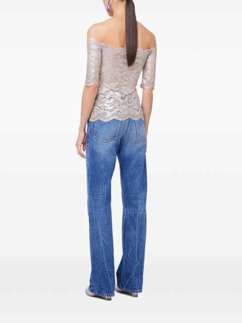 Rabanne floral-lace blouse - Pink