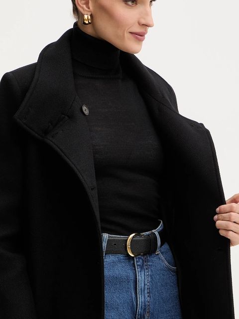 Morgan płaszcz z dodatkiem wełny kolor czarny GALOUA