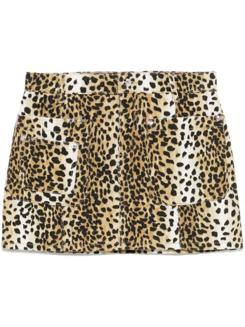 Blumarine leopard-print mini skirt - Black