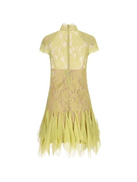 Valentino Garavani handkerchief-hem lace mini dress - Yellow - zdjęcie produktu nr 2