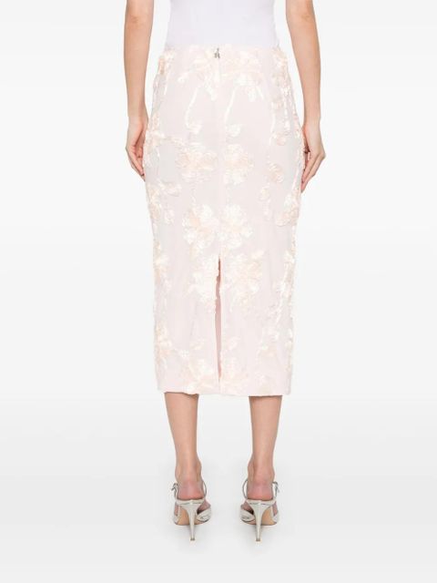 ROTATE BIRGER CHRISTENSEN floral-mesh pencil skirt - Pink - zdjęcie produktu nr 2