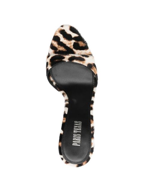 Paris Texas Lidia leopard-print heeled mules - White