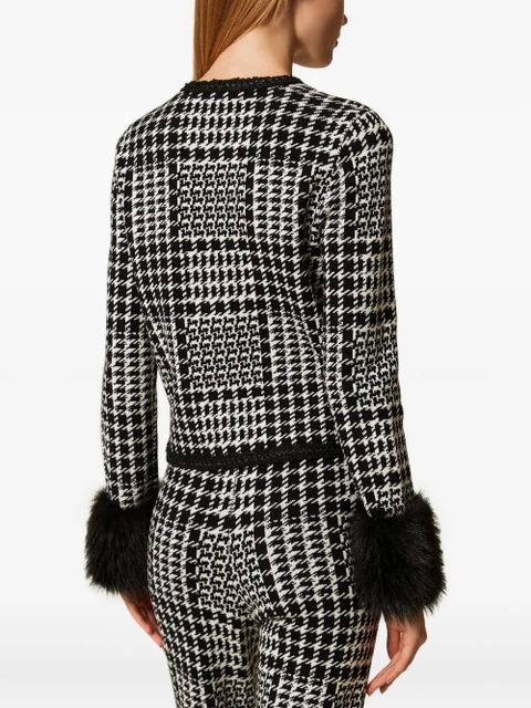 TWINSET checked faux fur-trim jacket - Black