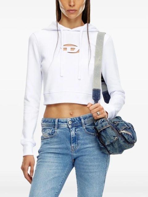 Diesel F-Slimmy logo-plaque hoodie - White