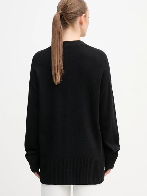 United Colors of Benetton kardigan z dodatkiem wełny damski kolor czarny 126WD604Z