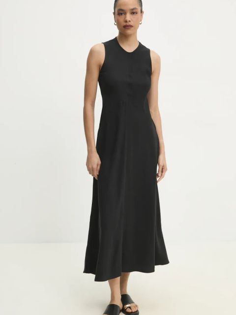 Answear.LAB sukienka kolor czarny maxi prosta