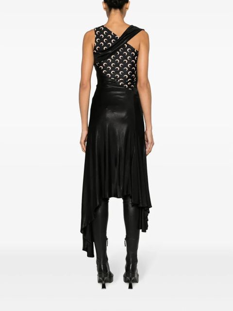 Marine Serre Crescent Moon-print asymmetric dress - Black - zdjęcie produktu nr 2