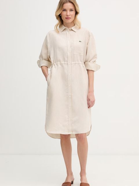 Lacoste sukienka koszulowa z lnem - zdjęcie produktu nr 1