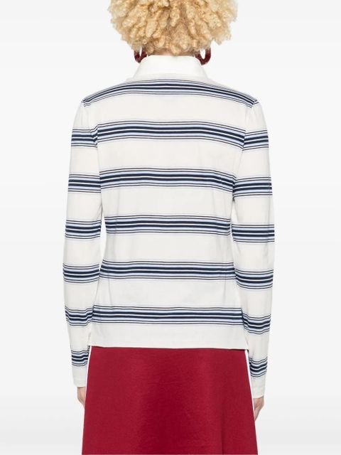 GANNI striped polo shirt - White