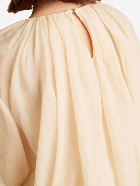 KHAITE Alma puff-sleeve blouse - Neutrals