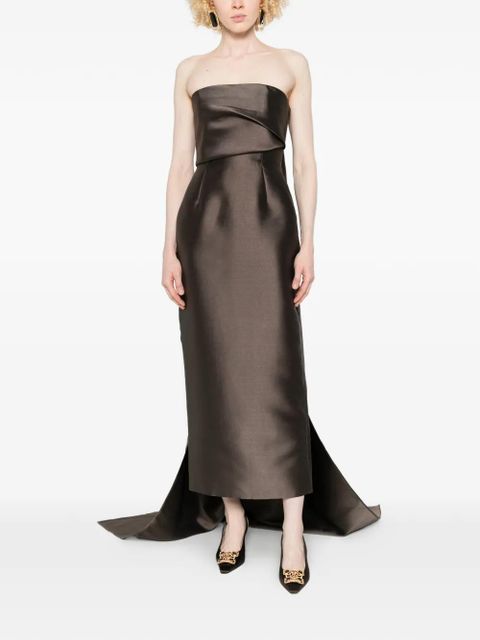 Solace London Kiki strapless slit maxi dress - Brown - zdjęcie produktu nr 1