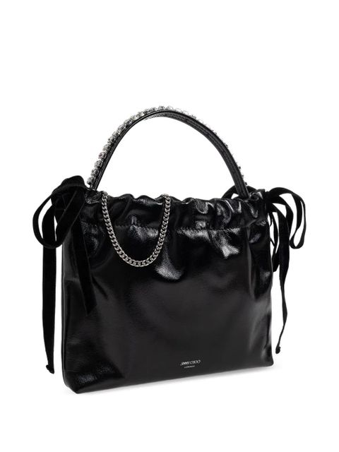 Jimmy Choo logo-print drawstring tote bag - Black
