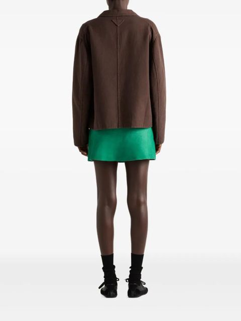 Prada single-breasted cotton jacket - Brown