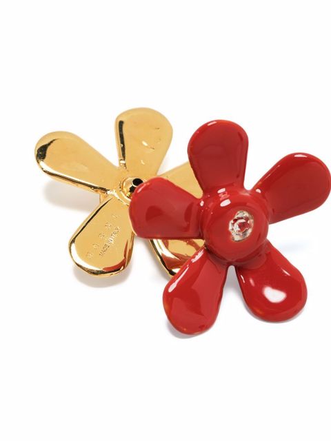 Marni floral appliqué stud earrings - Red - zdjęcie produktu nr 2