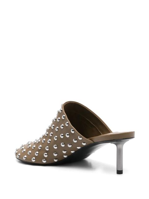 Jil Sander 50mm studded mules - Green