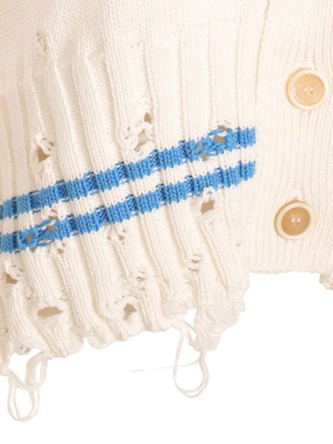 Marni distressed-effect cardigan - White - zdjęcie produktu nr 2