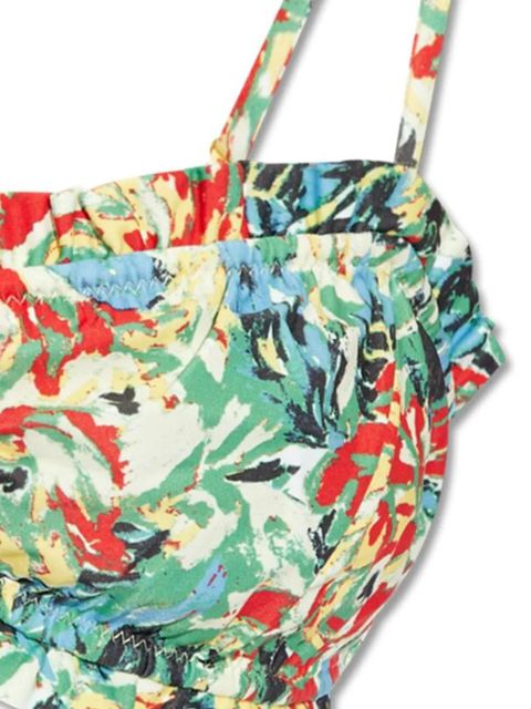 GANNI ruffle-trim bandeau top - Blue - zdjęcie produktu nr 2