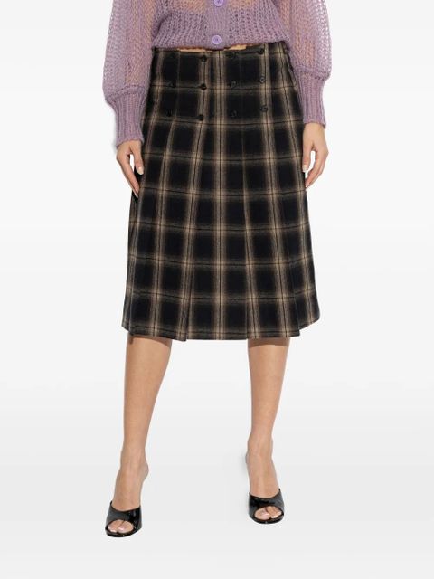 The Attico button plaid skirt - Black