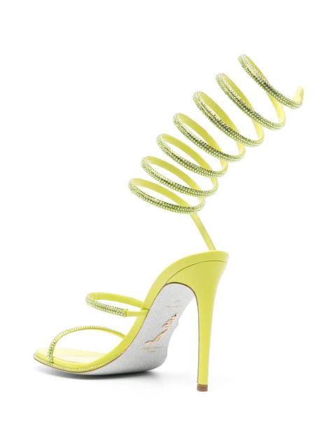 René Caovilla 105mm crystal-embellished spiral sandals - Green