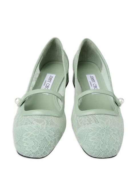 Jimmy Choo Elisa lace pearl ballet flat - Green