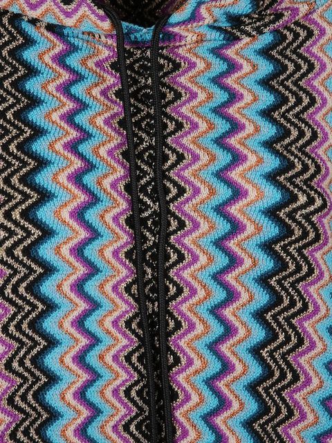 Missoni hooded fringed poncho - Blue