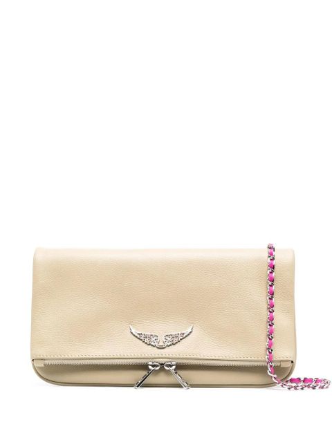 Zadig&Voltaire Rock logo-plaque leather clutch - Neutrals - zdjęcie produktu nr 1
