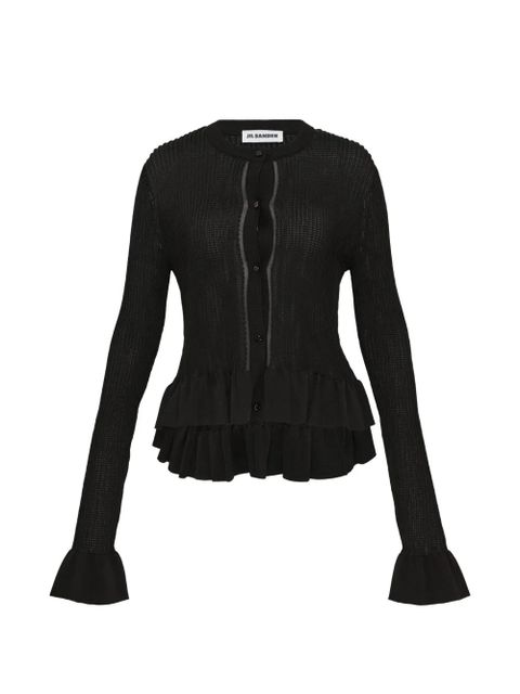 Jil Sander frill cardigan - Black - zdjęcie produktu nr 1