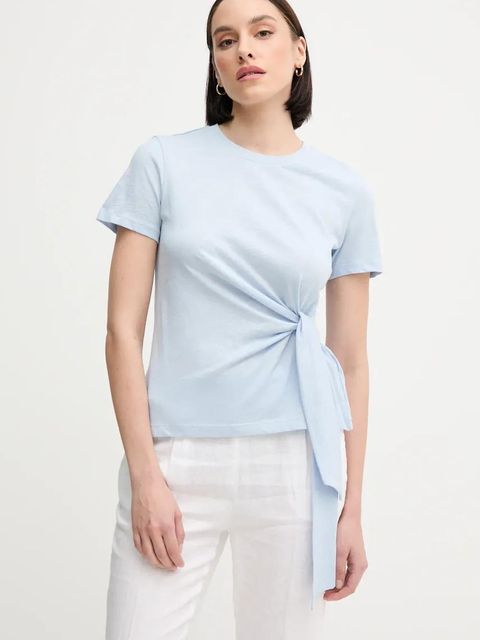 Tommy Hilfiger t-shirt bawełniany damski kolor niebieski WW0WW44559